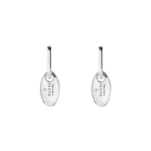 Trademark Earrings with oval tag in sterling silver YBD797141001