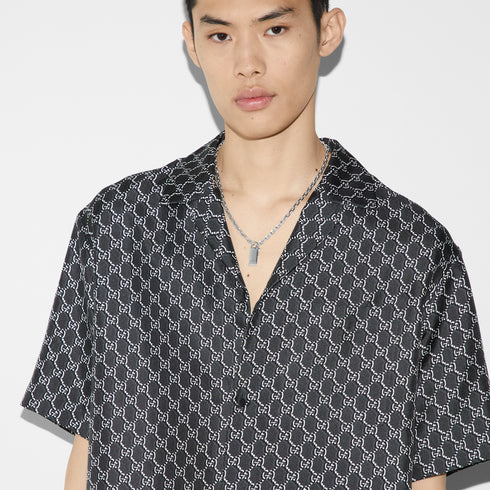 Trademark Necklace in sterling silver with padlock motif and Gucci trademark detail_50cm YBB796342001