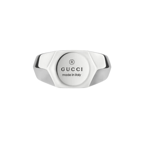 Trademark Ring in sterling silver with Gucci trademark YBC779162001