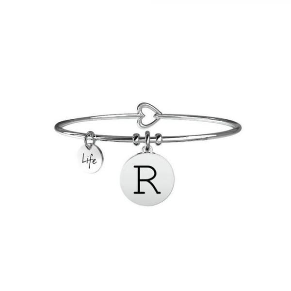 Bracciale symbols iniziale lettera r argento e rose gold 731014r 231555r