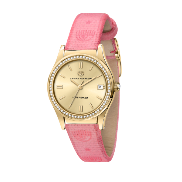 Orologio conteporary oro giallo con cinturino in tessuto 32mm r1951102501