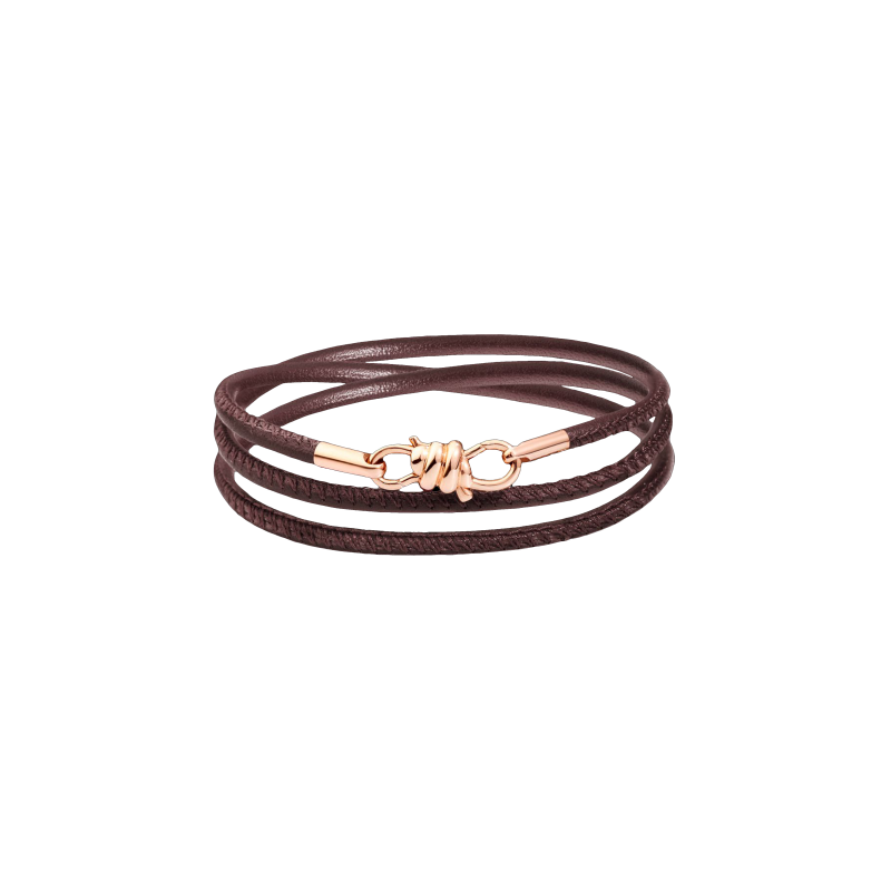 DODO BRACCIALE NODO IN ORO ROSA 9 KT E NAPPA DBB9008KNOT0LEM9R Damiano Parati